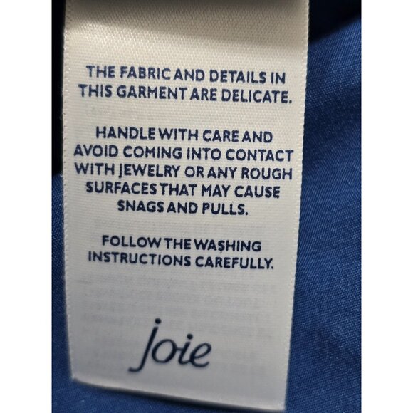 Joie Womens Blue Paisley Long Sleeve Ruffle‎ Hem Dress XXL 100% Polyester - Picture 7 of 10